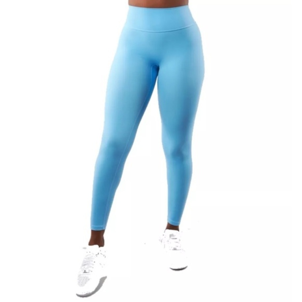BuffBunny Sky Blue “Live Free” Athletic Leggings‎ Small